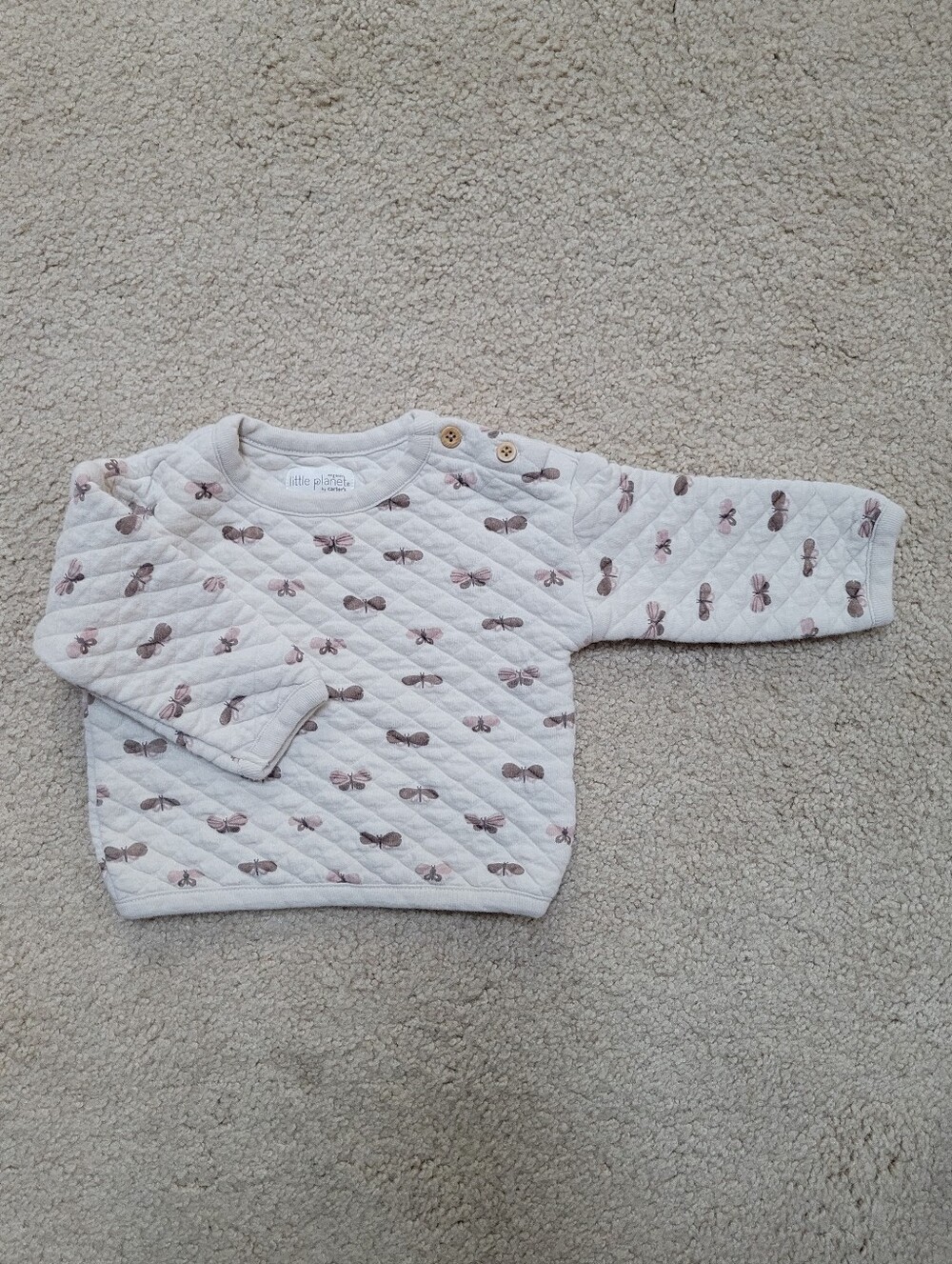 Organic Little Planet By Carters Quilted Long-Sleeve Dragonfly Swearee 9 Month